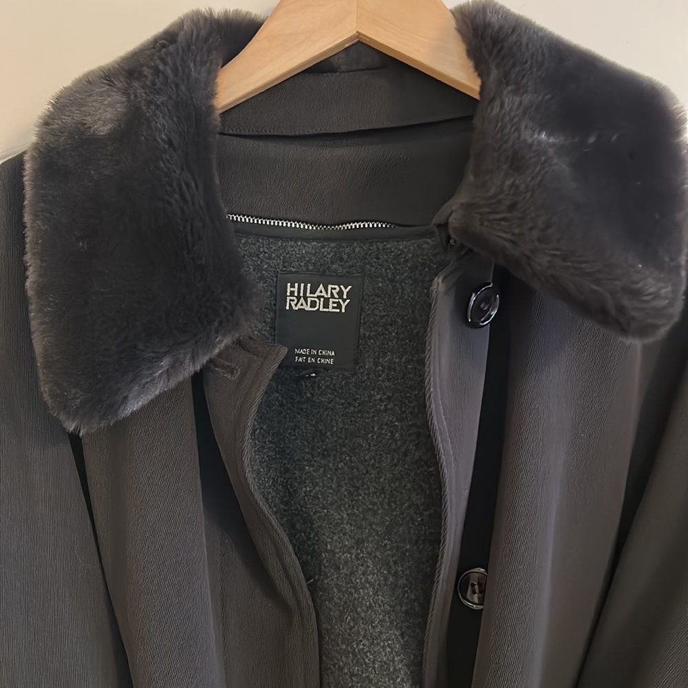 Hilary Radley lined rain coat. Chocolate.